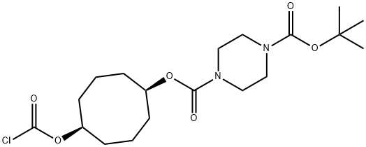 1,4-Piperazinedicarboxylic acid, cis-5-[(chloro-carbonyl)oxy]cyclooctyl 1,1-dimethylethyl ester Structure