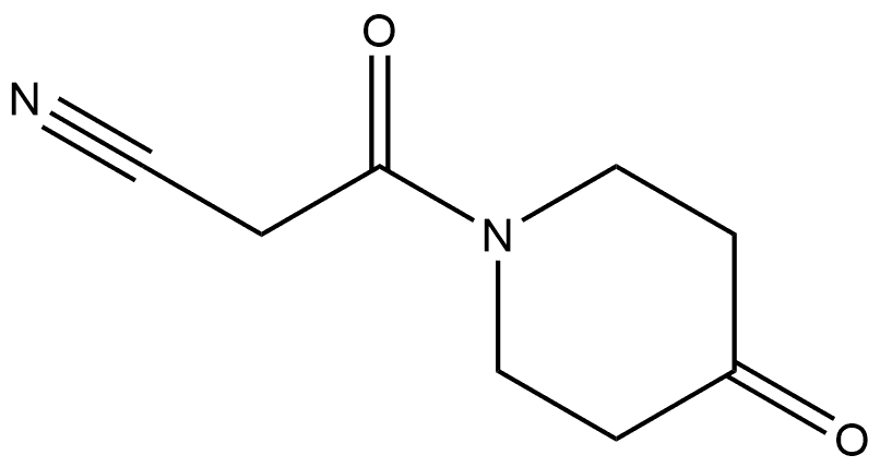 1-Piperidinepropanenitrile, β,4-dioxo- Structure