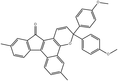 Benzo[3,4]fluoreno[2,1-b]pyran-13(3H)-one,3,3-bis(4-methoxyphenyl)-6,11-dimethyl Structure