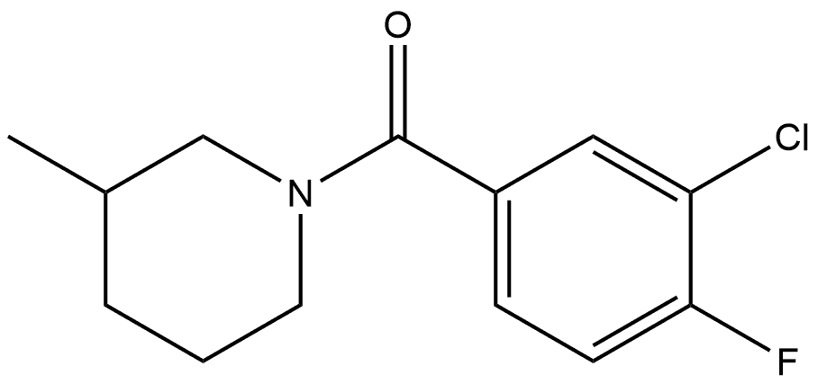 (3-Chloro-4-fluorophenyl)(3-methyl-1-piperidinyl)methanone Structure