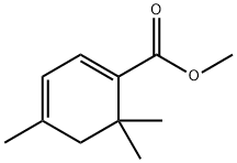 1,3-Cyclohexadiene-1-carboxylic acid, 4,6,6-trimethyl-, methyl ester 구조식 이미지