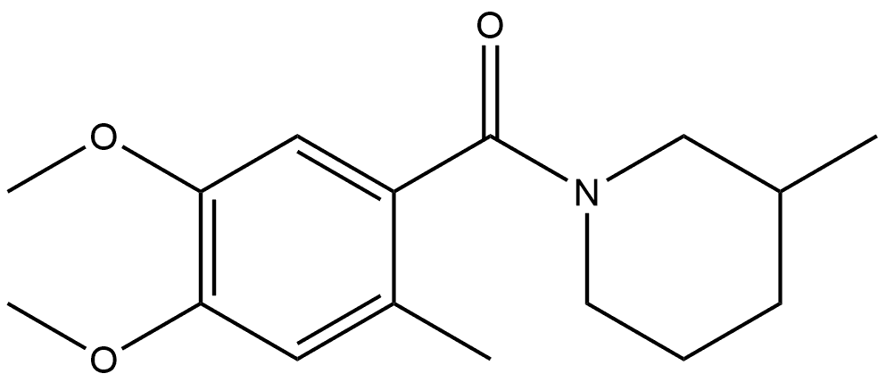 (4,5-Dimethoxy-2-methylphenyl)(3-methyl-1-piperidinyl)methanone Structure