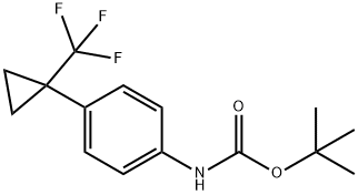 Carbamic acid, N-[4-[1-(trifluoromethyl)cyclopropyl]phenyl]-, 1,1-dimethylethyl ester 구조식 이미지