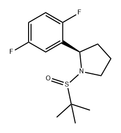 Pyrrolidine, 2-(2,5-difluorophenyl)-1-[(1,1-dimethylethyl)sulfinyl]-, (2R)- 구조식 이미지