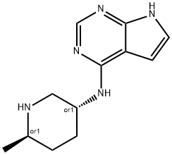 7H-Pyrrolo[2,3-d]pyrimidin-4-amine, N-[(3R,6R)-6-methyl-3-piperidinyl]-, rel- Structure