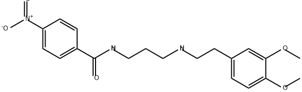 Benzamide, N-[3-[[2-(3,4-dimethoxyphenyl)ethyl]amino]propyl]-4-nitro- Structure