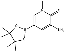 2(1H)-Pyridinone, 3-amino-1-methyl-5-(4,4,5,5-tetramethyl-1,3,2-dioxaborolan-2-yl)- Structure