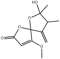 1,6-Dioxaspiro[4.4]non-3-en-2-one, 7-hydroxy-4-methoxy-7,8-dimethyl-9-methylene- Structure