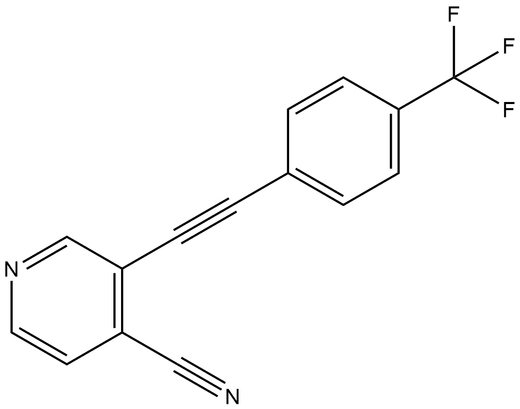 3-[2-[4-(Trifluoromethyl)phenyl]ethynyl]-4-pyridinecarbonitrile 구조식 이미지