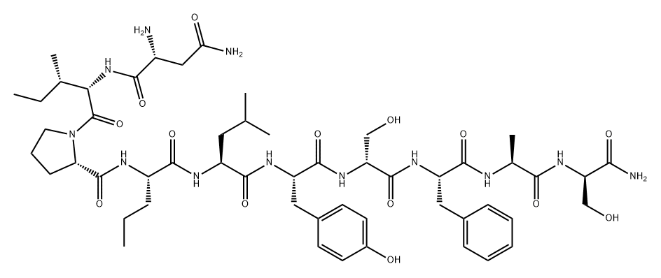 D-Serinamide, D-asparaginyl-L-isoleucyl-L-prolyl-L-norvalyl-L-leucyl-L-tyrosyl-D-seryl-L-phenylalanyl-L-alanyl- Structure