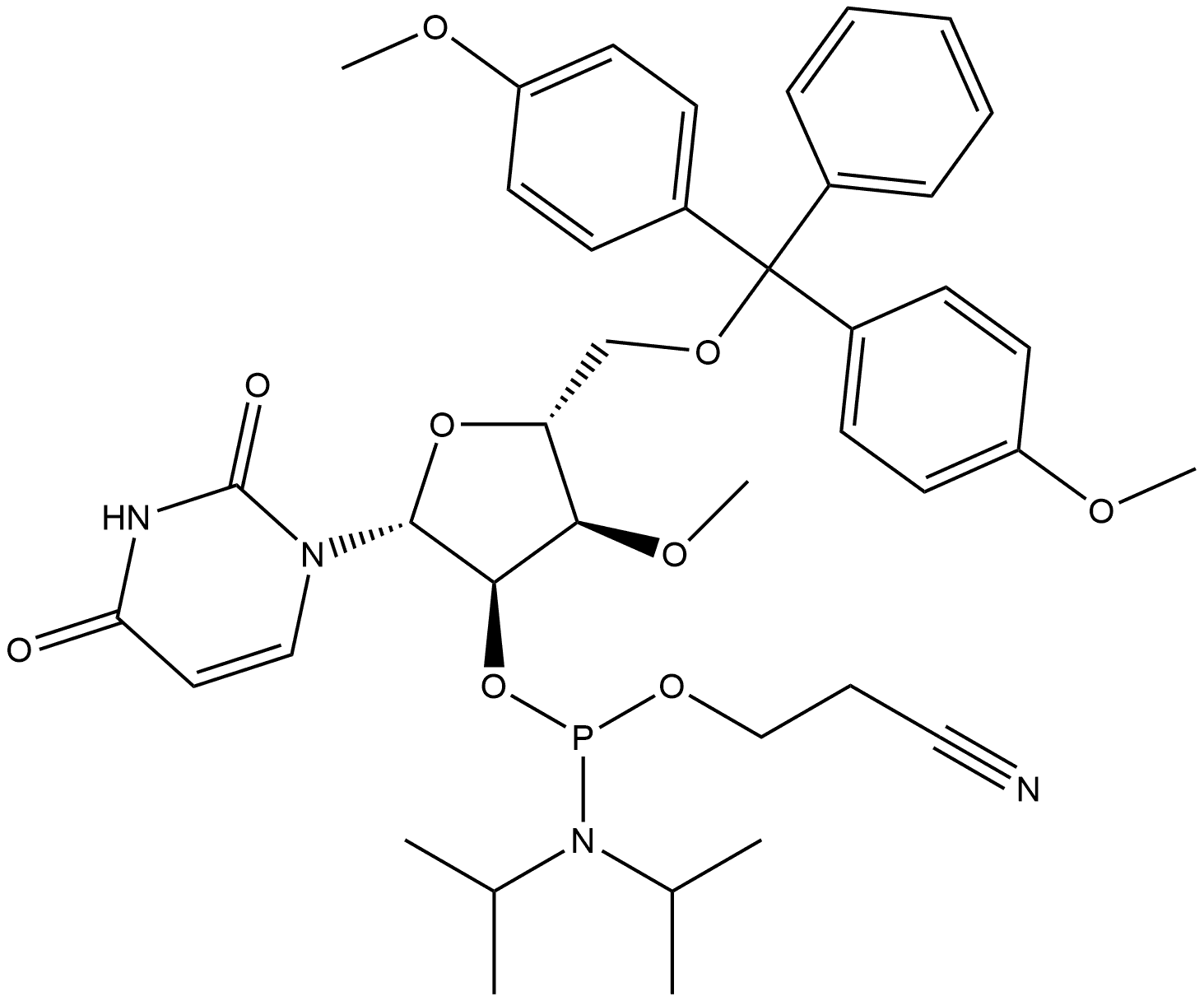 3'-O-Me-U-2'-phosphoramidite 구조식 이미지