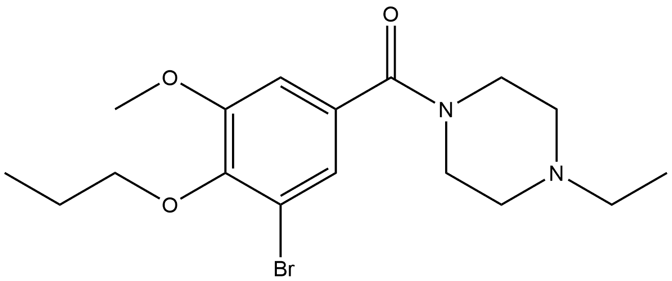 (3-Bromo-5-methoxy-4-propoxyphenyl)(4-ethyl-1-piperazinyl)methanone Structure