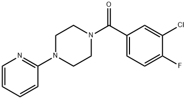 1-(3-chloro-4-fluorobenzoyl)-4-(pyridin-2-yl)pipera
zine Structure