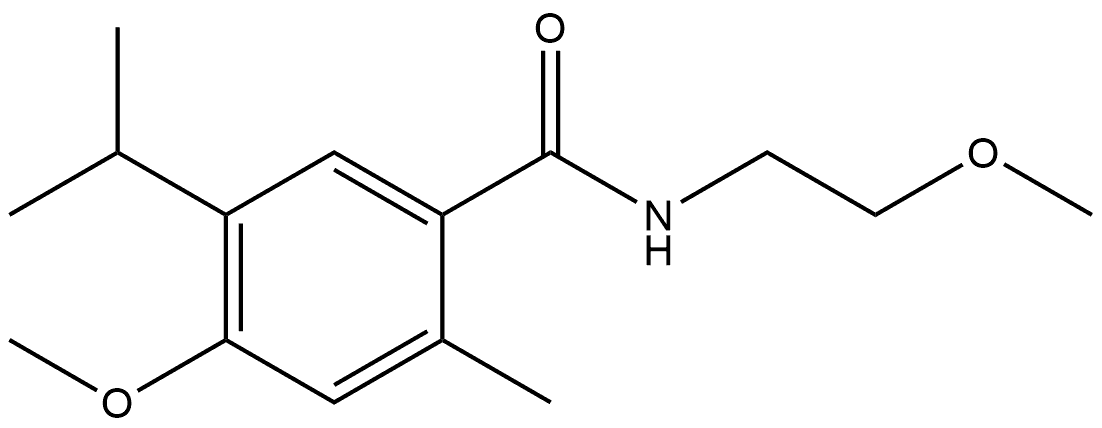 4-Methoxy-N-(2-methoxyethyl)-2-methyl-5-(1-methylethyl)benzamide Structure