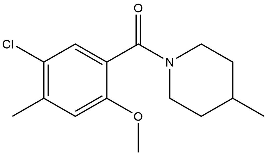 (5-Chloro-2-methoxy-4-methylphenyl)(4-methyl-1-piperidinyl)methanone 구조식 이미지