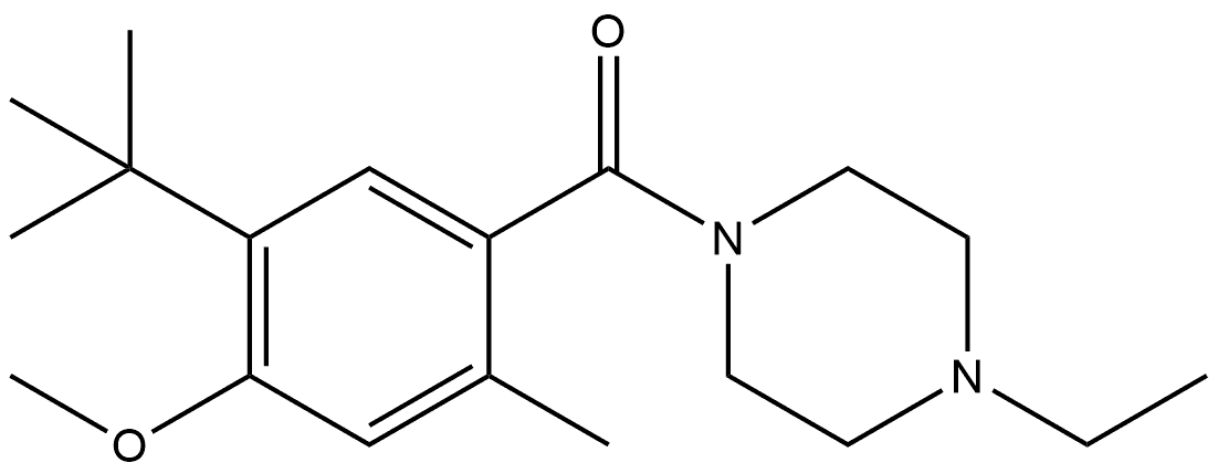 5-(1,1-Dimethylethyl)-4-methoxy-2-methylphenyl](4-ethyl-1-piperazinyl)methanone Structure