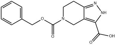 5H-Pyrazolo[4,3-c]pyridine-3,5-dicarboxylic acid, 2,4,6,7-tetrahydro-, 5-(phenylmethyl) ester Structure