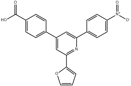 Benzoic acid, 4-[2-(2-furanyl)-6-(4-nitrophenyl)-4-pyridinyl]- Structure