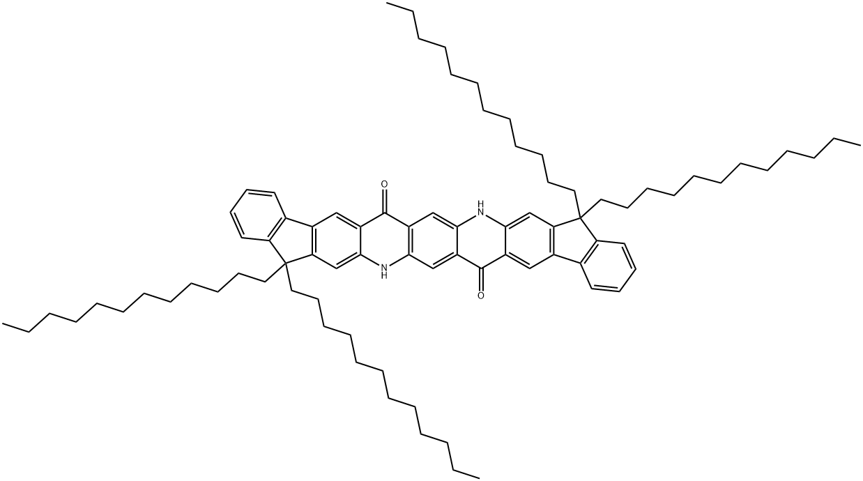 Indeno[1,2-b]indeno[1',2':6,7]quino[3,2-i]acridine-9,19-dione, 5,5,15,15-tetradodecyl-5,7,15,17-tetrahydro- Structure