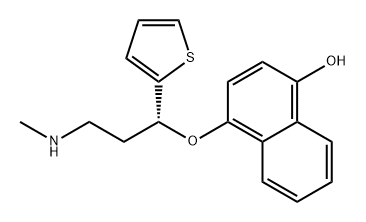 1-Naphthalenol, 4-[(1R)-3-(methylamino)-1-(2-thienyl)propoxy]- 구조식 이미지