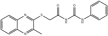 Acetamide, 2-[(3-methyl-2-quinoxalinyl)thio]-N-[(phenylamino)carbonyl]- Structure