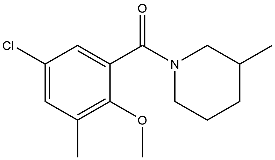 (5-Chloro-2-methoxy-3-methylphenyl)(3-methyl-1-piperidinyl)methanone Structure