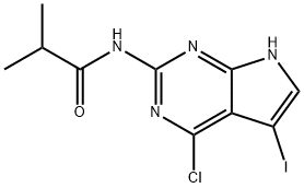 N-(4-chloro-5-iodo-7H-pyrrolo[2,3-d]pyrimidin-2-yl)isobutyramide Structure