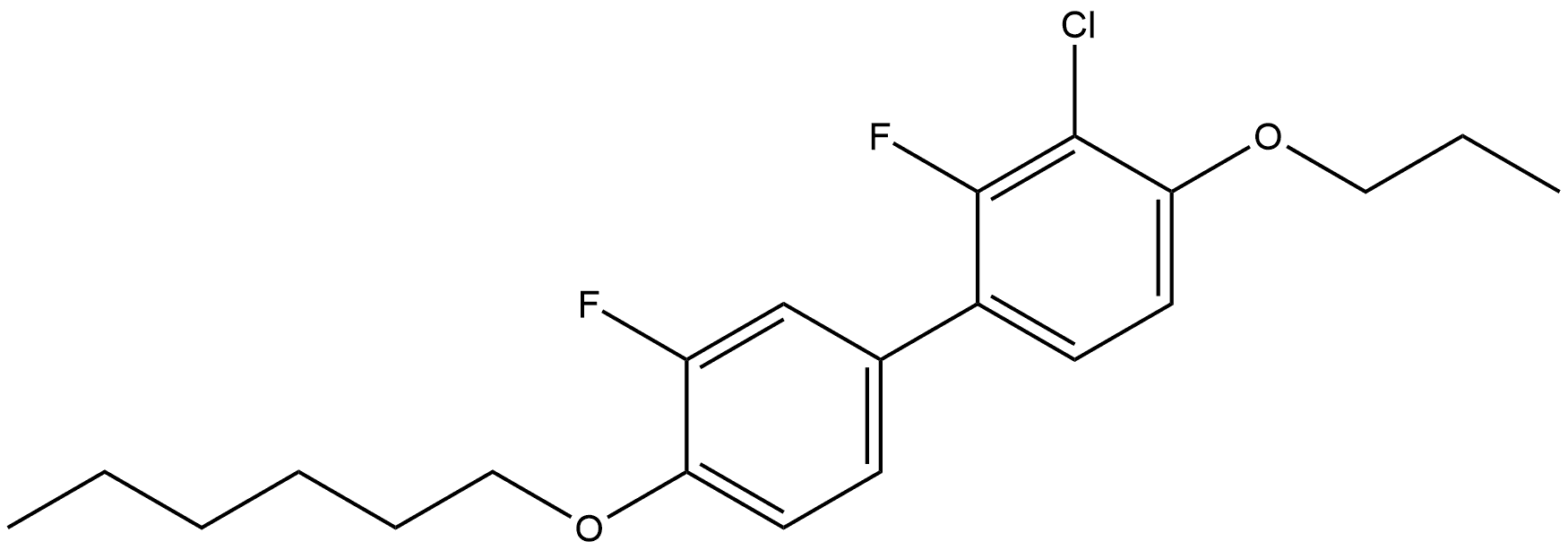 3-Chloro-2,3'-difluoro-4'-(hexyloxy)-4-propoxy-1,1'-biphenyl Structure