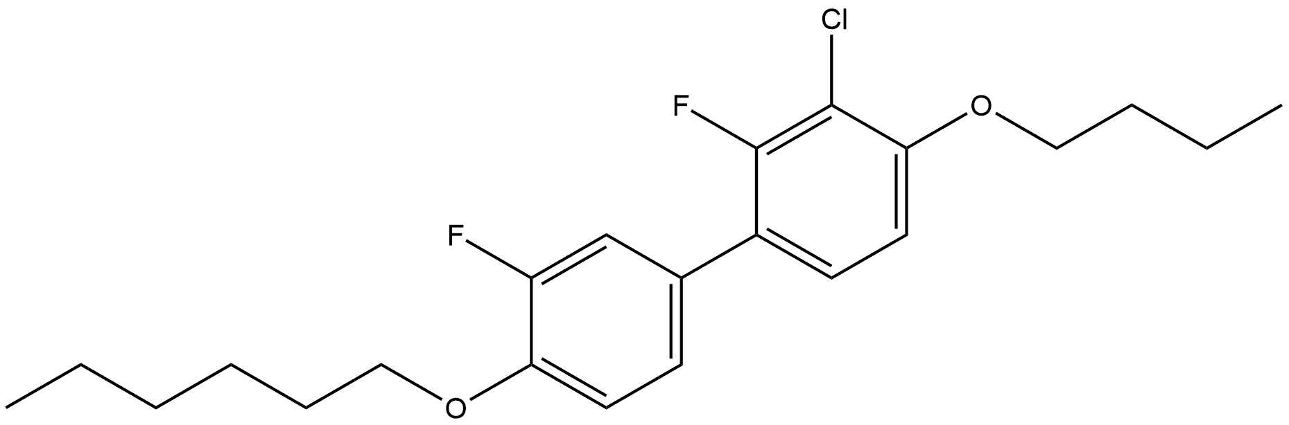 4-Butoxy-3-chloro-2,3'-difluoro-4'-(hexyloxy)-1,1'-biphenyl 구조식 이미지