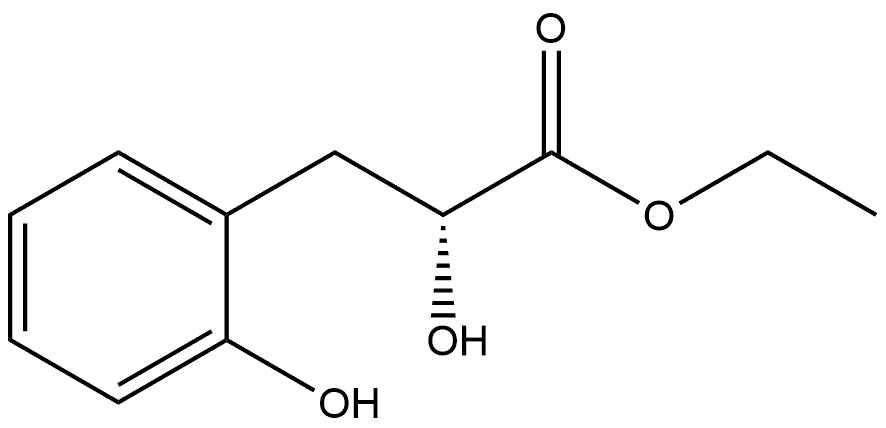 Benzenepropanoic acid, α,2-dihydroxy-, ethyl ester, (αR)- Structure