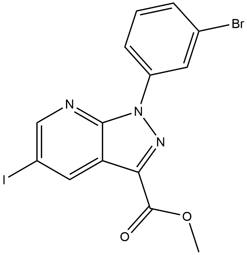 Methyl 1-(3-bromophenyl)-5-iodo-1H-pyrazolo[3,4-b]pyridine-3-carboxylate Structure