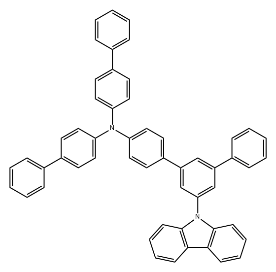 [1,1':3',1''-Terphenyl]-4-amine, N,N-bis([1,1'-biphenyl]-4-yl)-5'-(9H-carbazol-9-yl)- Structure