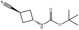 Carbamic acid, N-(trans-3-cyanocyclobutyl)-, 1,1-dimethylethyl ester Structure