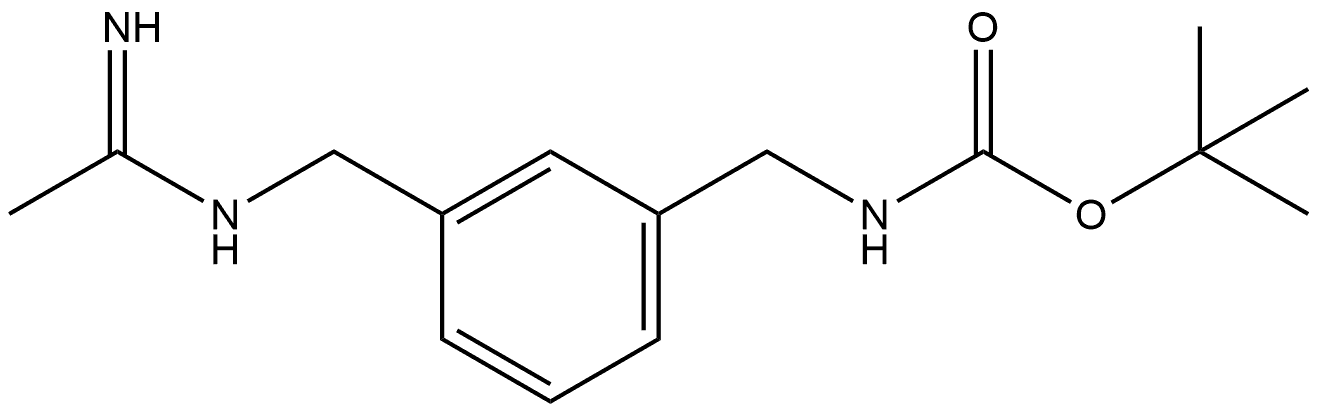 tert-butyl N-(3-((acetimidoyl)aminomethyl)benzyl) carbamate Structure