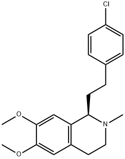 Isoquinoline, 1-[2-(4-chlorophenyl)ethyl]-1,2,3,4-tetrahydro-6,7-dimethoxy-2-methyl-, (1R)- Structure