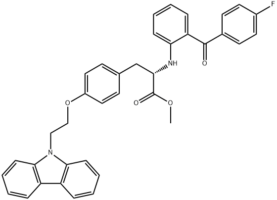 O-[2-(9H-Carbazol-9-yl)ethyl]-N-[2-(4-fluorobenzoyl)phenyl]-L-tyrosine methyl ester 구조식 이미지