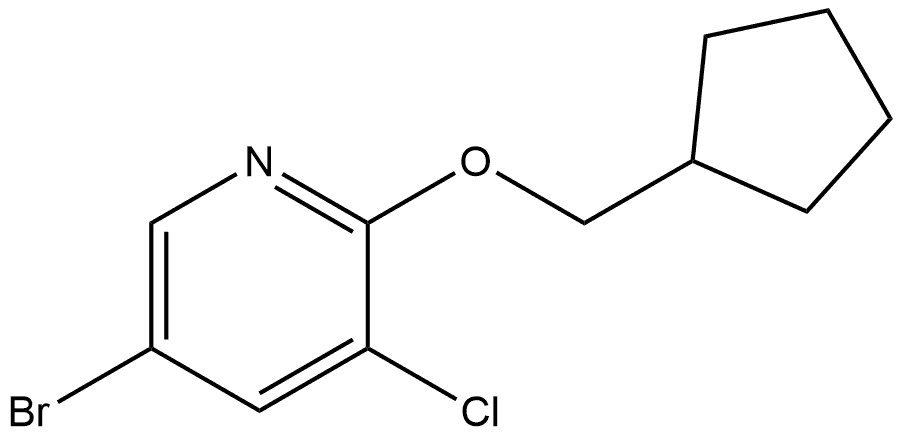 5-Bromo-3-chloro-2-(cyclopentylmethoxy)pyridine Structure