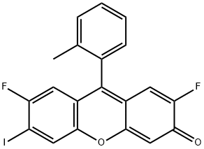 3H-Xanthen-3-one, 2,7-difluoro-6-iodo-9-(2-methylphenyl)- 구조식 이미지