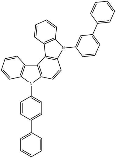Indolo[2,3-c]carbazole, 5-[1,1'-biphenyl]-3-yl-8-[1,1'-biphenyl]-4-yl-5,8-dihydro- Structure