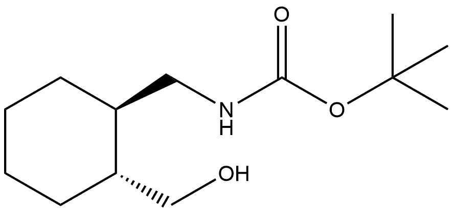 Carbamic acid, [[2-(hydroxymethyl)cyclohexyl]methyl]-, 1,1-dimethylethyl ester, trans- Structure