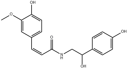 2-Propenamide, N-[2-hydroxy-2-(4-hydroxyphenyl)ethyl]-3-(4-hydroxy-3-methoxyphenyl)-, (2Z)- Structure