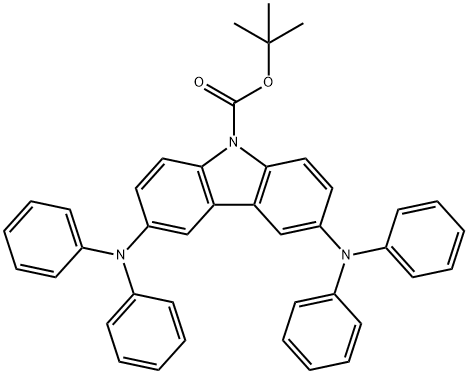 9H-Carbazole-9-carboxylic acid, 3,6-bis(diphenylamino)-, 1,1-dimethylethyl ester 구조식 이미지