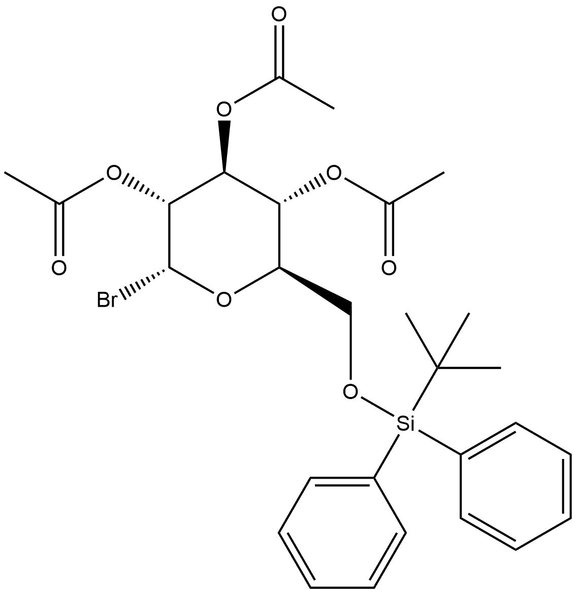 α-D-Glucopyranosyl bromide, 6-O-[(1,1-dimethylethyl)diphenylsilyl]-, 2,3,4-triacetate Structure