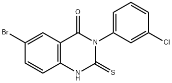 6-Bromo-3-(3-chlorophenyl)-2-thioxo-2,3-dihydroquinazolin-4(1H)-one 구조식 이미지