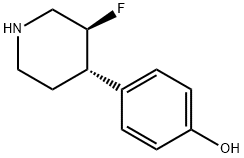Phenol, 4-[(3S,4S)-3-fluoro-4-piperidinyl]- Structure