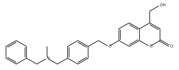 2H-1-Benzopyran-2-one, 4-(hydroxymethyl)-7-[[4-[[methyl(phenylmethyl)amino]methyl]phenyl]methoxy]- Structure