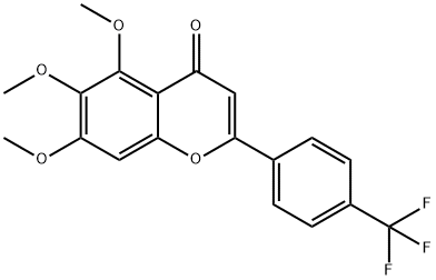 4H-1-Benzopyran-4-one, 5,6,7-trimethoxy-2-[4-(trifluoromethyl)phenyl]- Structure