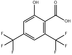 Benzoic acid, 2-hydroxy-4,6-bis(trifluoromethyl)- Structure