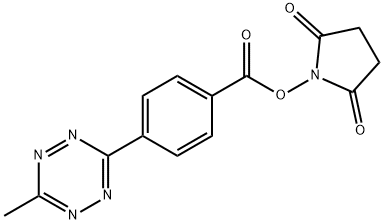 Benzoic acid, 4-(6-methyl-1,2,4,5-tetrazin-3-yl)-, 2,5-dioxo-1-pyrrolidinyl ester Structure