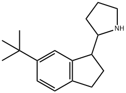 Pyrrolidine, 2-[6-(1,1-dimethylethyl)-2,3-dihydro-1H-inden-1-yl]- Structure